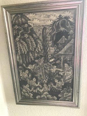 Geplaatst via plaatsformulier Balinese inkttekening op linnen